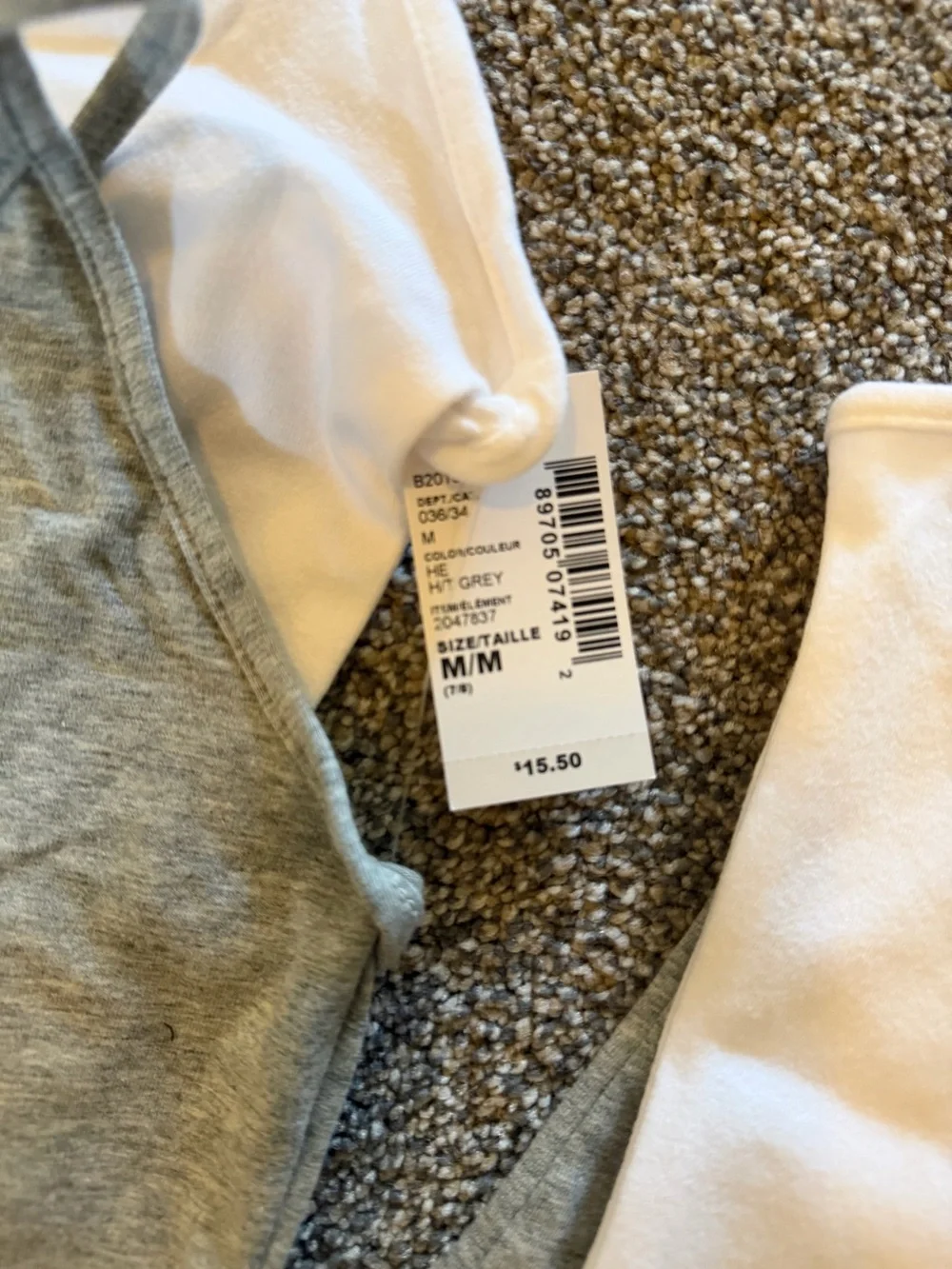 Everyday Girl’s Cotton Camisole Tank - White & Heather Gray